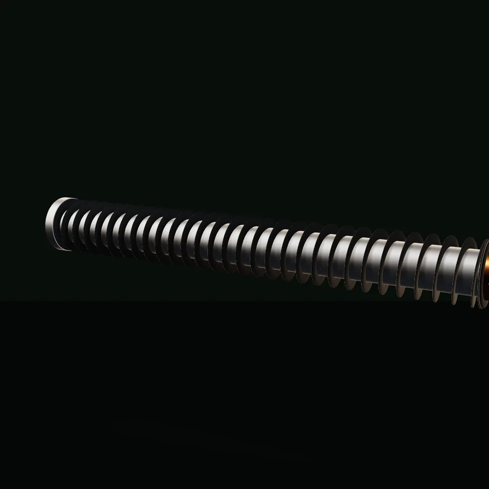 NDZ stainless guide rod assembly, three-quarter view.